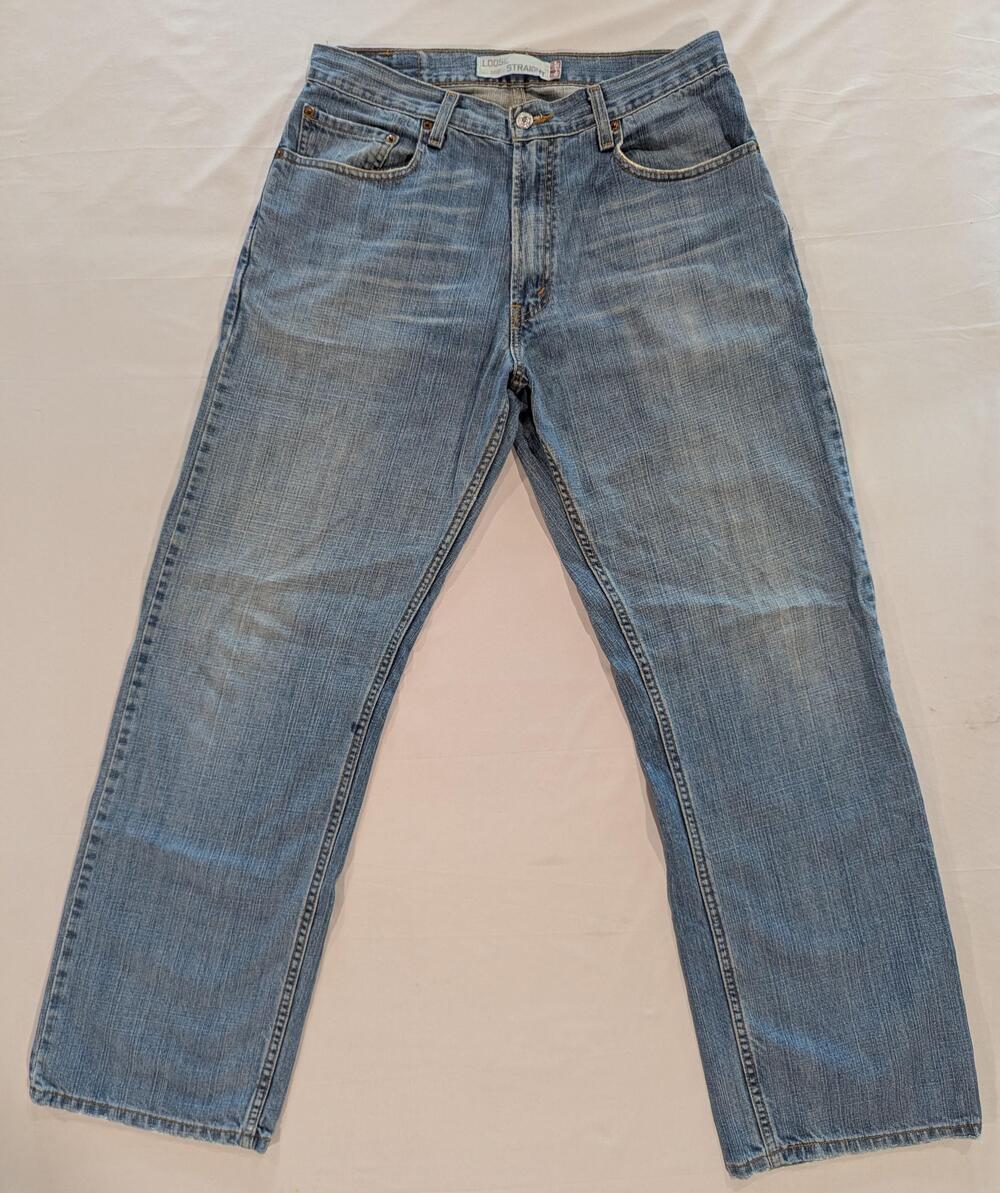 Levi's 569 Jeans Mens 32x34 Blue Med Wash Relaxed Straight Denim Mexico Red Tab